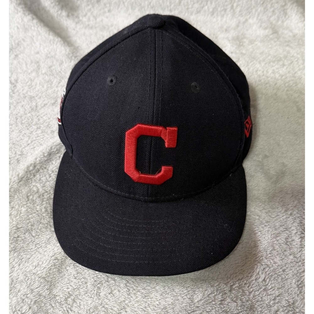 New Era 9FIFTY Cleveland Indians Chief Wahoo Snapback Hat M/L Navy‎ MLB